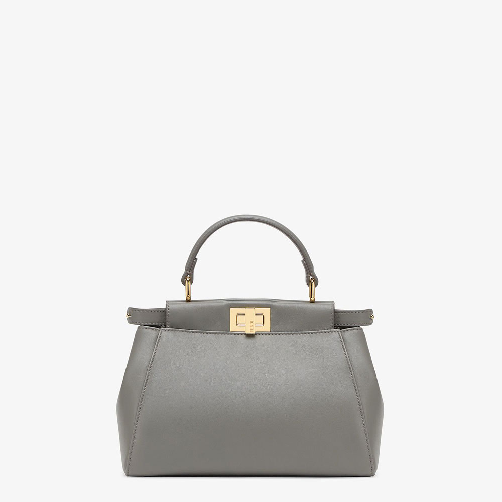 Fendi Peekaboo Iconic Mini Grey Nappa Leather Bag 8BN244 AD6G F1BZC: Image 1