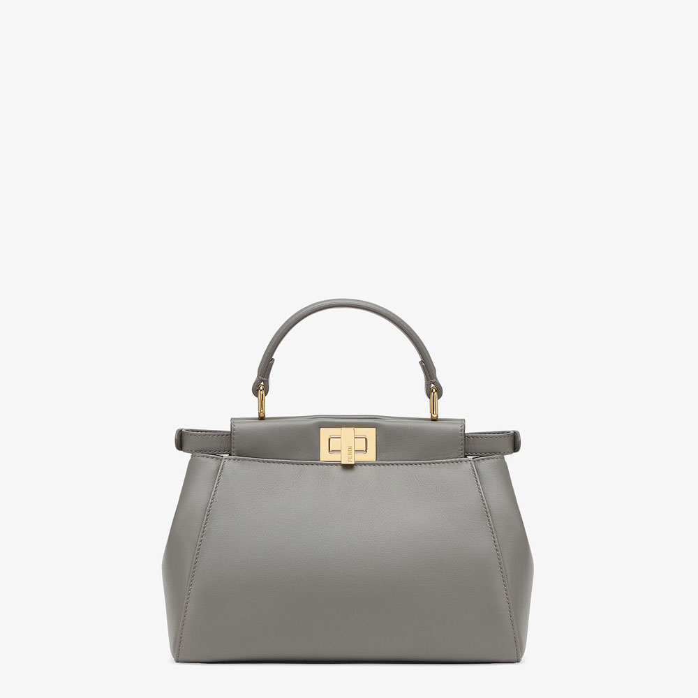 Fendi Peekaboo Iconic Mini Grey Nappa Leather Bag 8BN244 AD6G F1BZC: Image 4