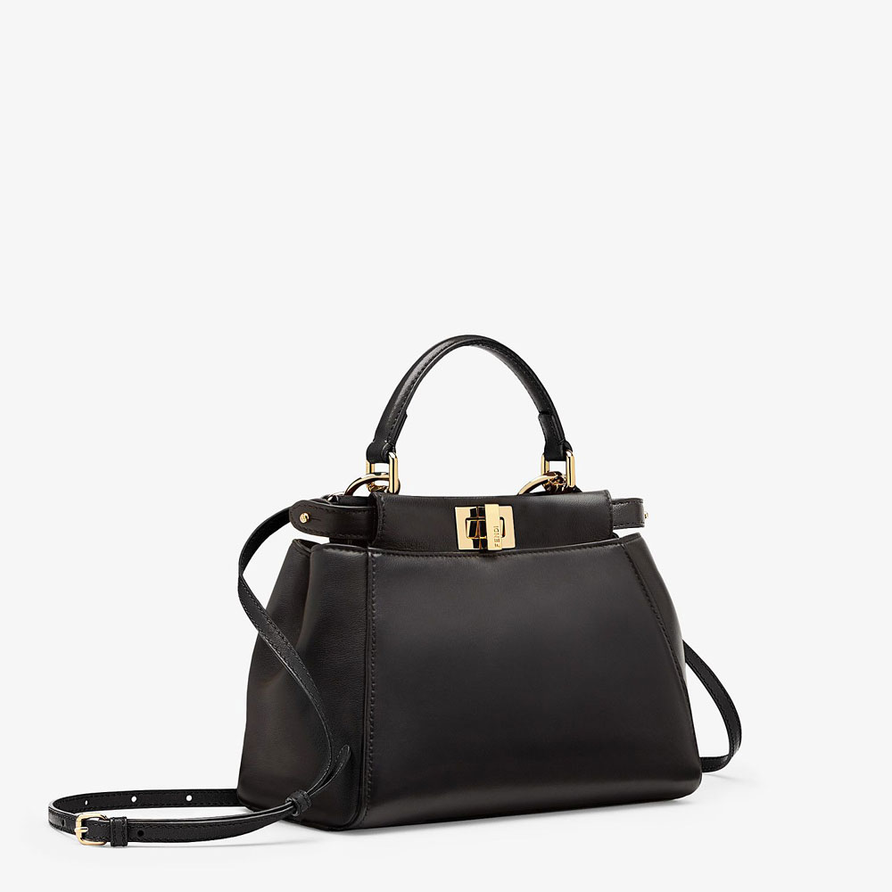 Fendi Peekaboo Mini Black Nappa Leather Bag 8BN244 K4P F0KUR: Image 3