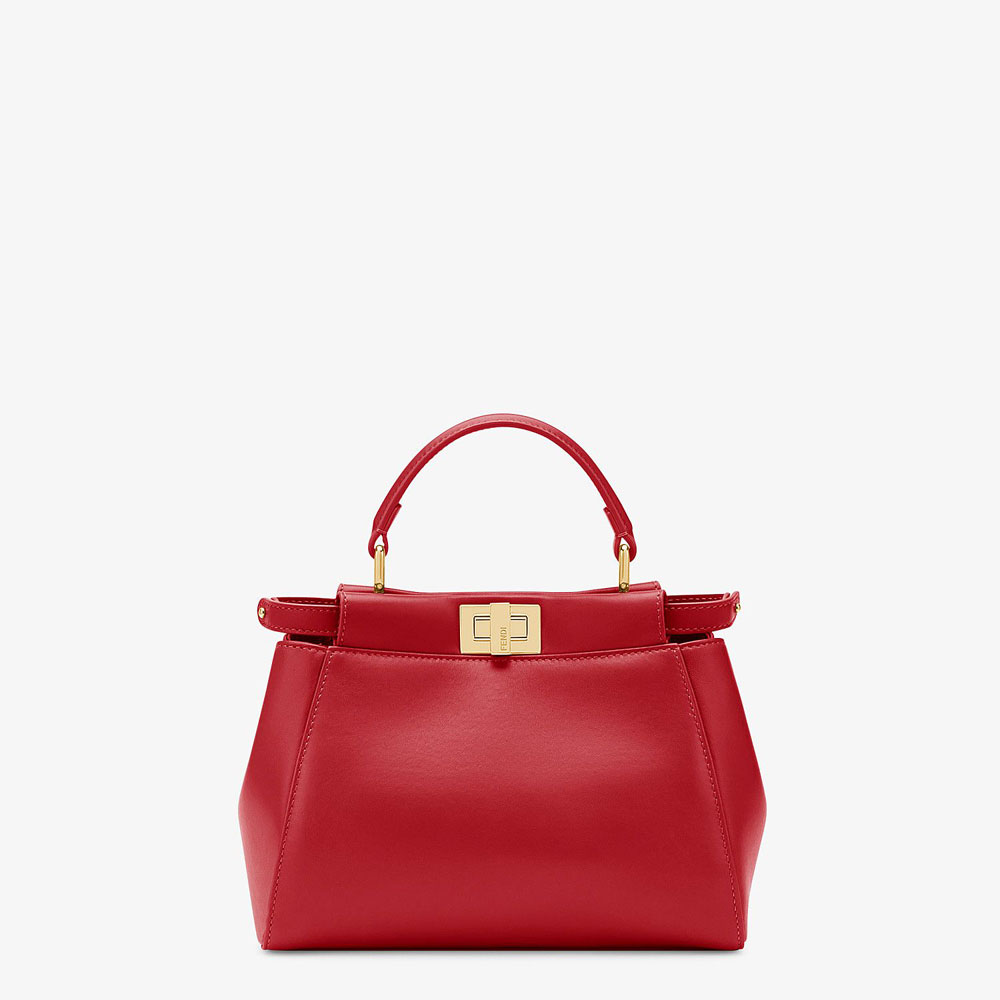 Fendi Peekaboo Mini Red Leather Bag 8BN244 K4P F0MVV: Image 1