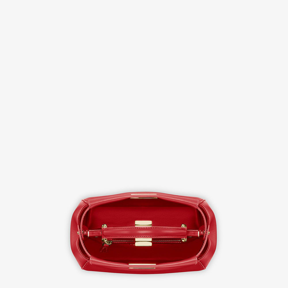 Fendi Peekaboo Mini Red Leather Bag 8BN244 K4P F0MVV: Image 4