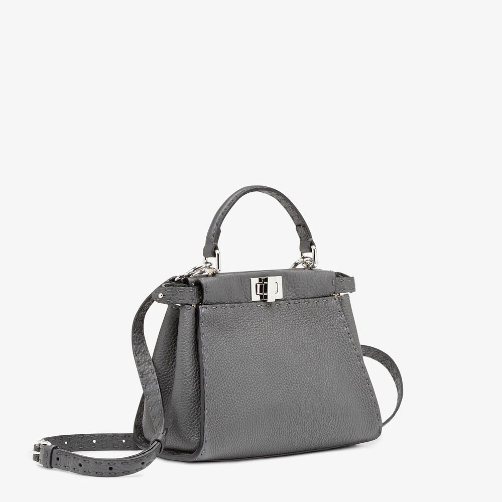 Fendi Peekaboo Mini Dark Grey Selleria Bag 8BN244 Q0J F0N9A: Image 2