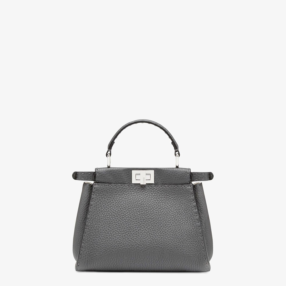 Fendi Peekaboo Mini Dark Grey Selleria Bag 8BN244 Q0J F0N9A: Image 3