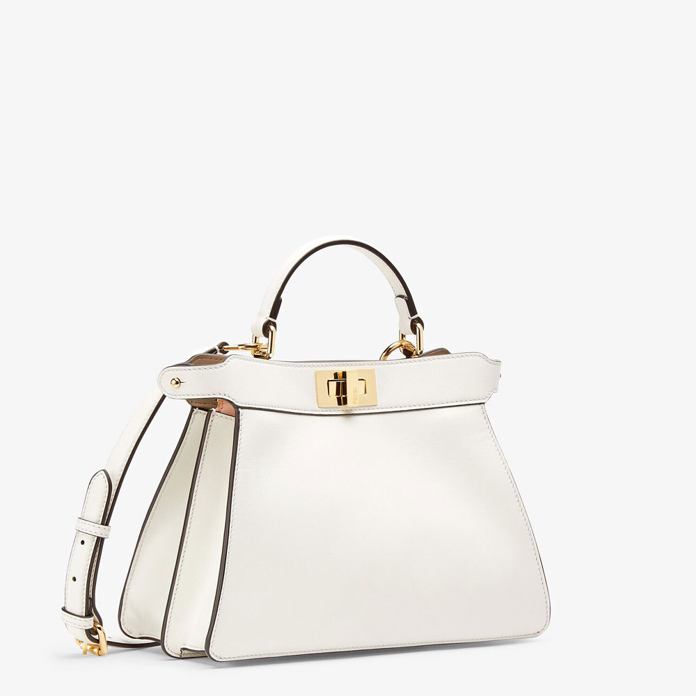 Fendi Peekaboo Iseeu Small White Leather Bag 8BN327 AFL0 F1E8C: Image 3