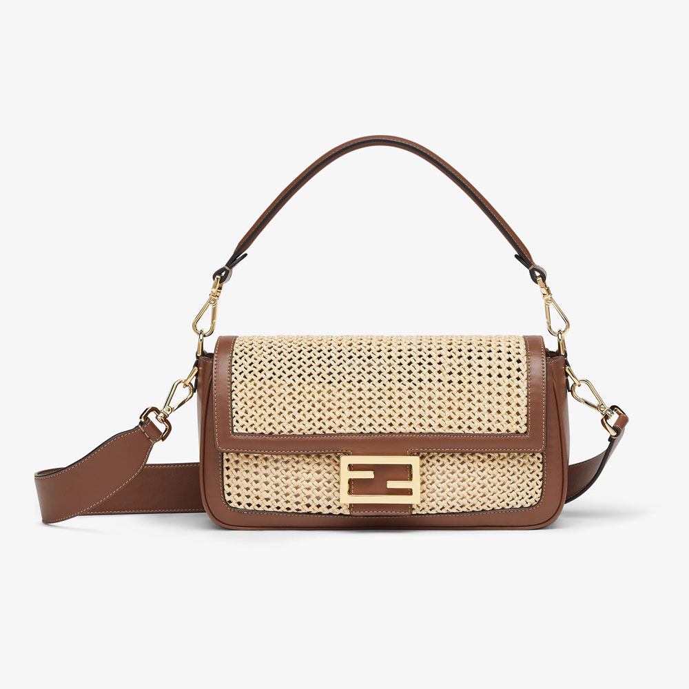 Fendi Baguette Brown leather and macrame bag 8BR600 AOVO F1PII: Image 1