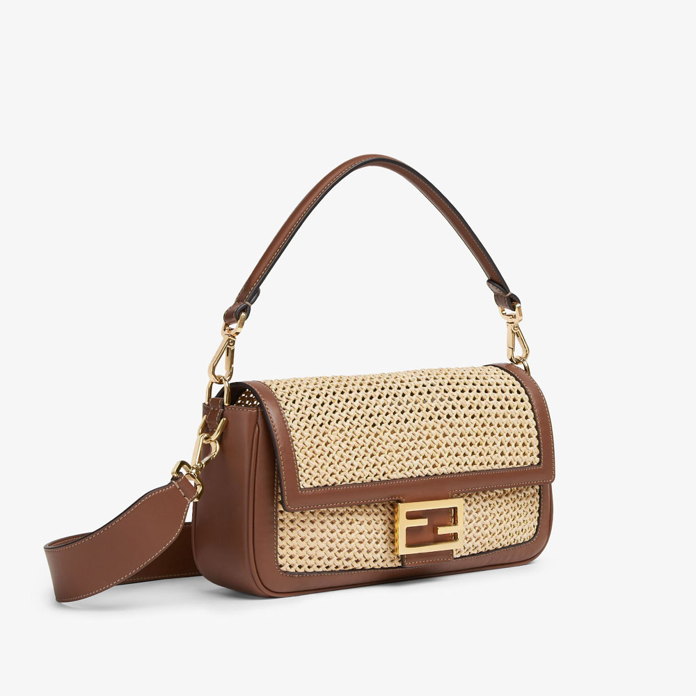 Fendi Baguette Brown leather and macrame bag 8BR600 AOVO F1PII: Image 3