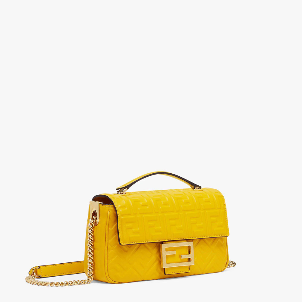 Fendi Baguette Chain Midi Yellow nappa leather bag 8BR793AH9CF1E8V: Image 2