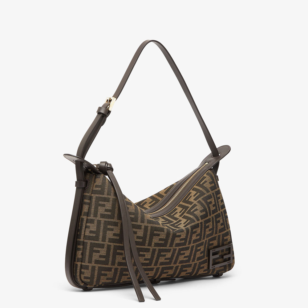 Simply Fendi Medium Brown FF jacquard fabric bag 8BR829AFPMF1GL7: Image 2