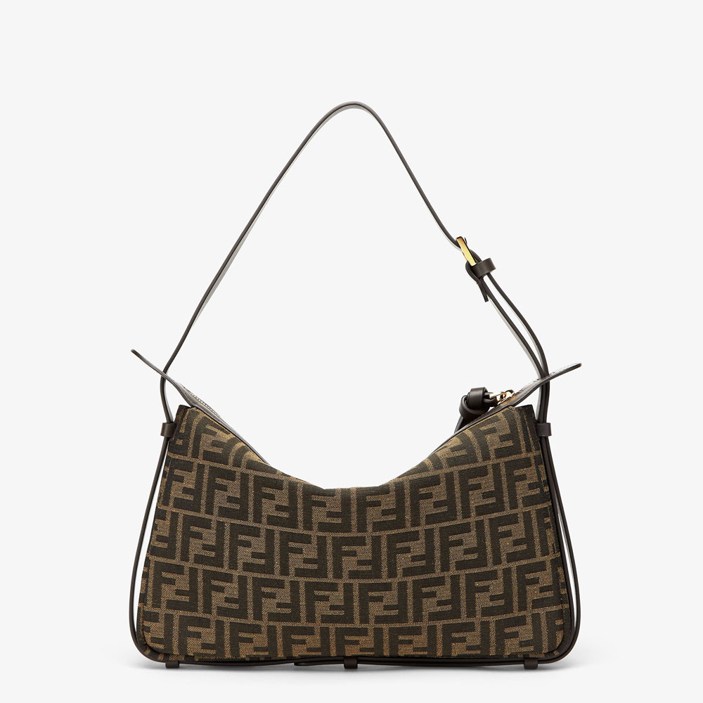 Simply Fendi Medium Brown FF jacquard fabric bag 8BR829AFPMF1GL7: Image 3