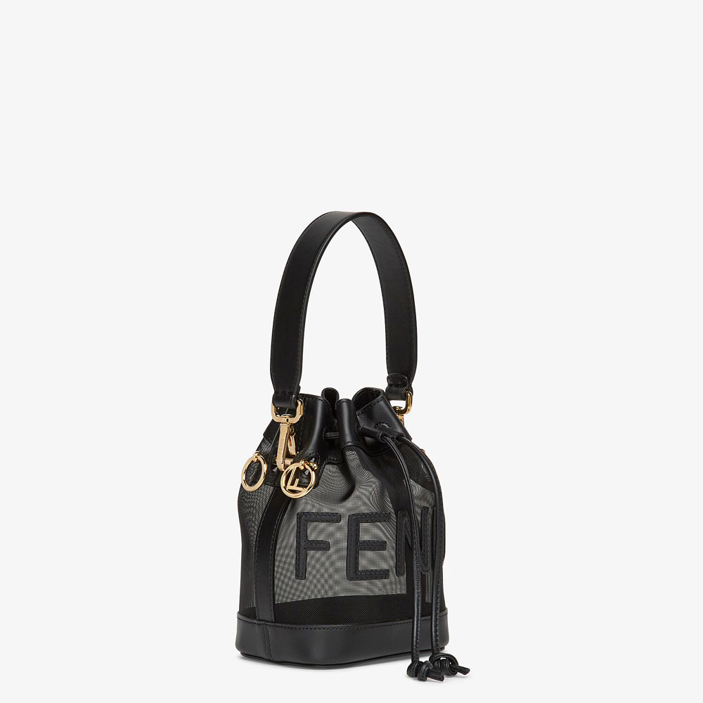 Fendi Mon Tresor Black Leather And Mesh Mini Bag 8BS010 AAYS F0KUR: Image 3