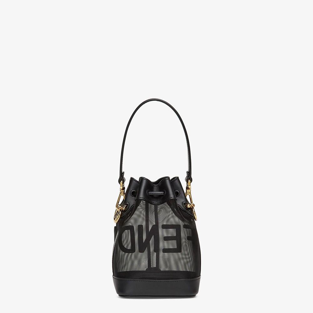 Fendi Mon Tresor Black Leather And Mesh Mini Bag 8BS010 AAYS F0KUR: Image 4