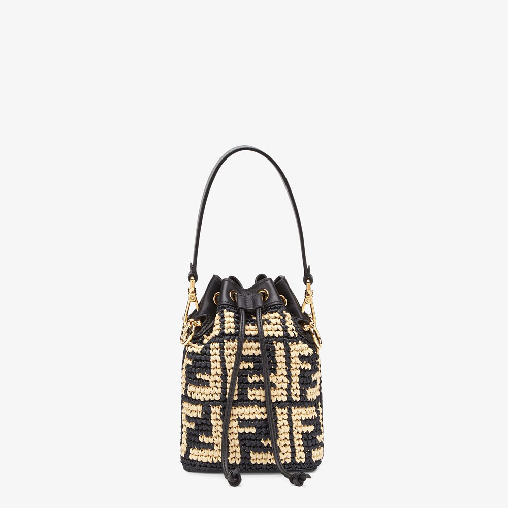 Fendi Mon Tresor Black Raffia Mini Bag 8BS010 AD6J F0VQJ: Image 1