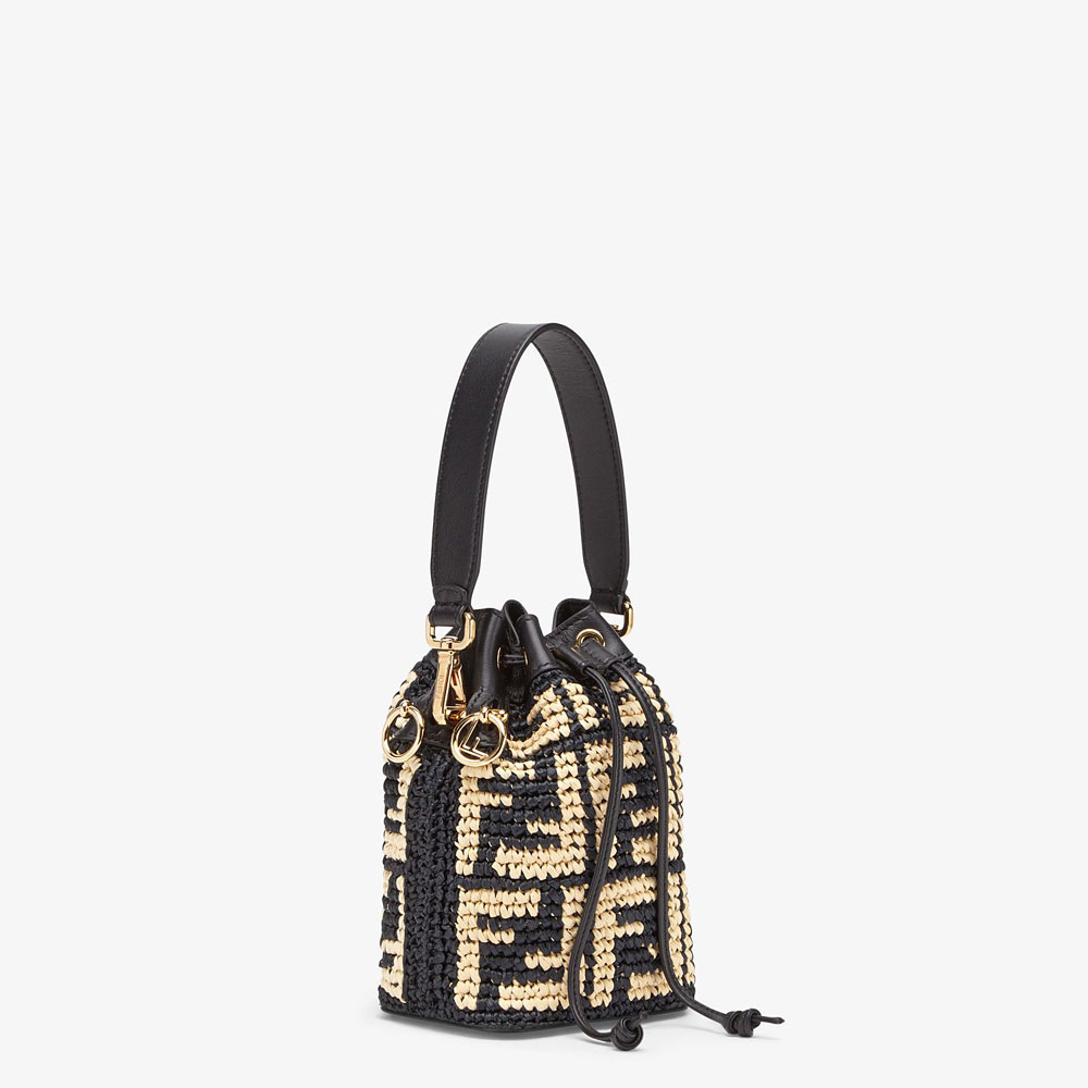 Fendi Mon Tresor Black Raffia Mini Bag 8BS010 AD6J F0VQJ: Image 2