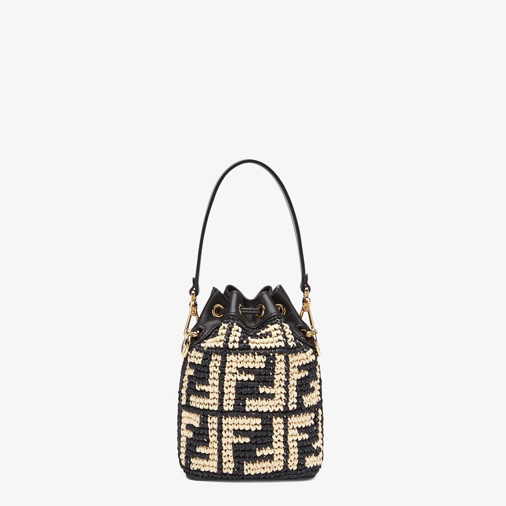 Fendi Mon Tresor Black Raffia Mini Bag 8BS010 AD6J F0VQJ: Image 3