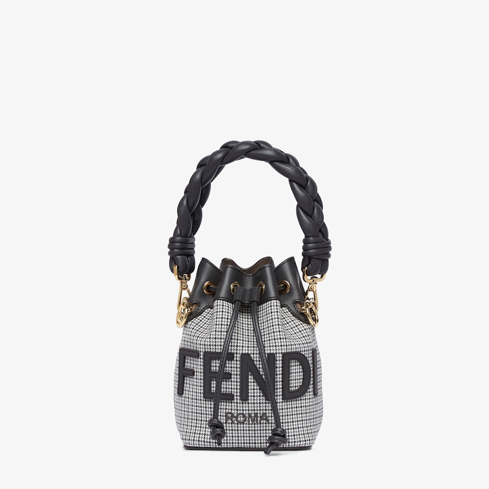 Fendi Mon Tresor Grey houndstooth wool mini-bag 8BS010ALMYF0C3M: Image 1