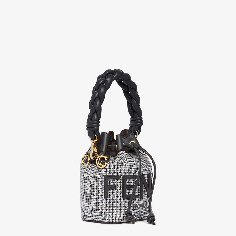 Fendi Mon Tresor Grey houndstooth wool mini-bag 8BS010ALMYF0C3M: Image 2