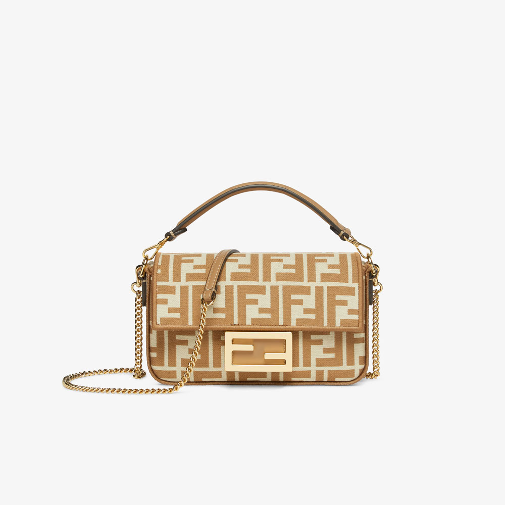 Fendi Baguette Mini Beige FF jacquard fabric bag 8BS017AOVFF1PIQ: Image 1