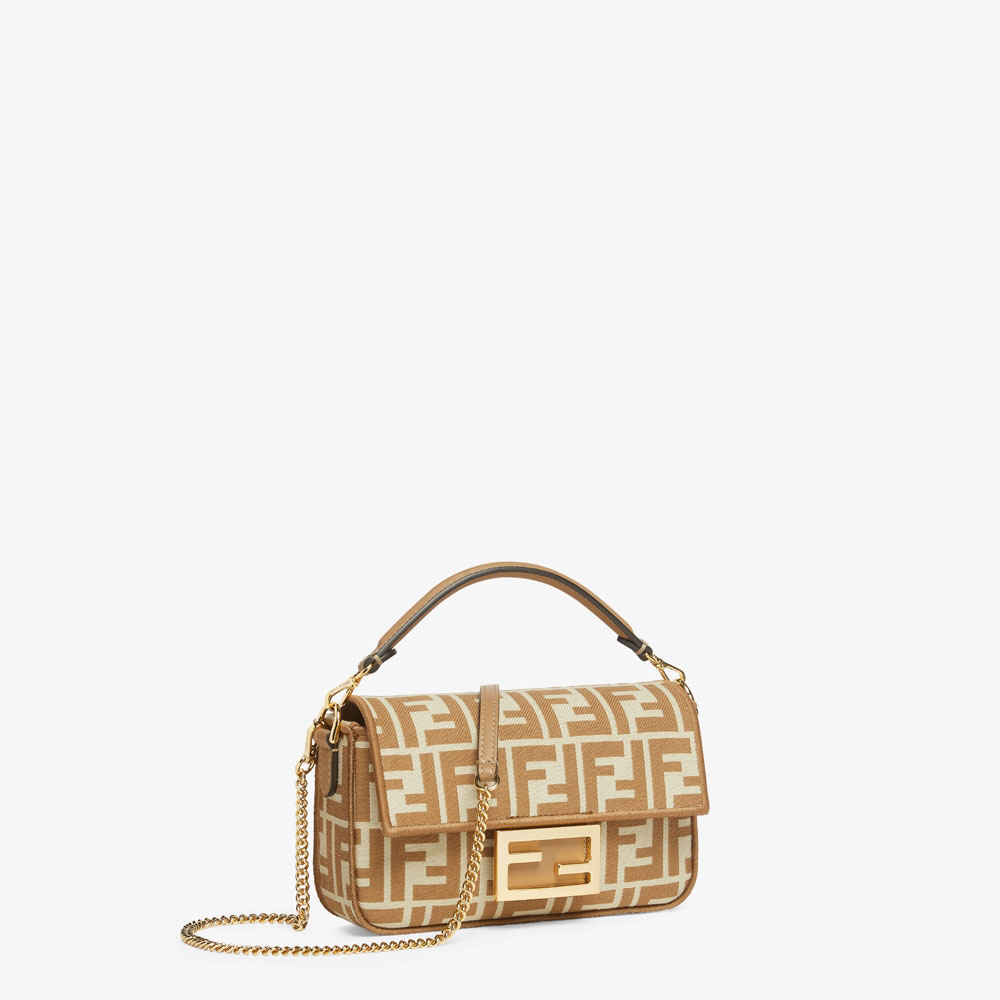 Fendi Baguette Mini Beige FF jacquard fabric bag 8BS017AOVFF1PIQ: Image 2