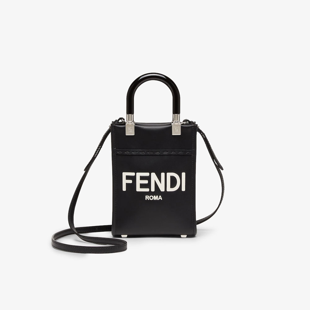 Fendi Mini Sunshine Shopper Leather Black 8BS051ABVLF1L2Z: Image 1