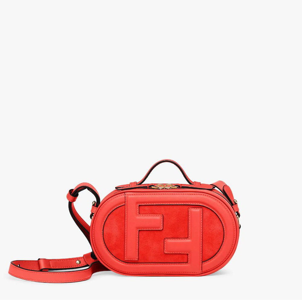 Fendi Mini Camera Case Red leather and suede bag 8BS058AHSBF0C3Q: Image 1