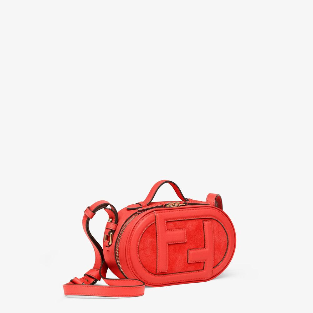 Fendi Mini Camera Case Red leather and suede bag 8BS058AHSBF0C3Q: Image 2