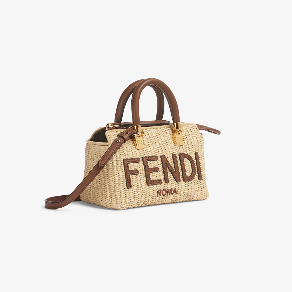 Fendi By The Way Mini Beige cotton fiber bag 8BS067 ANWB F1PLF: Image 3