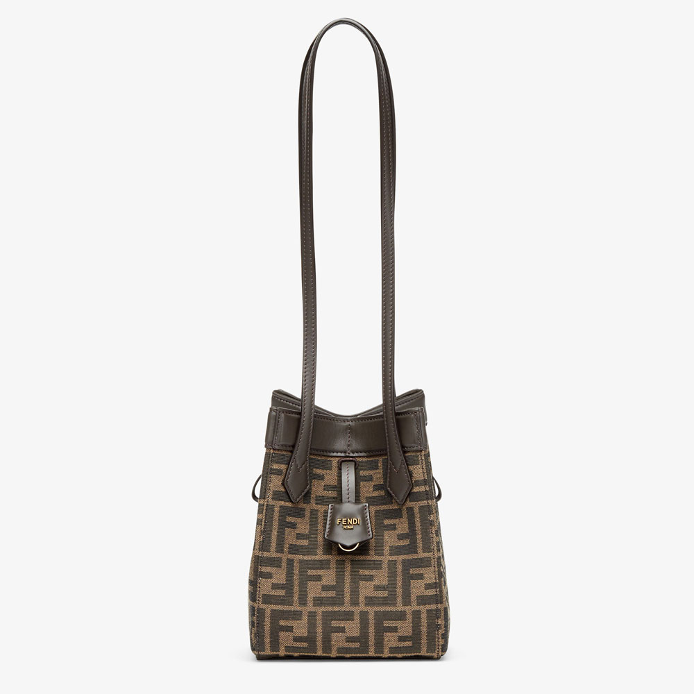 Fendi Origami Brown FF jacquard fabric mini bag 8BS083AFPMF1GL7: Image 1