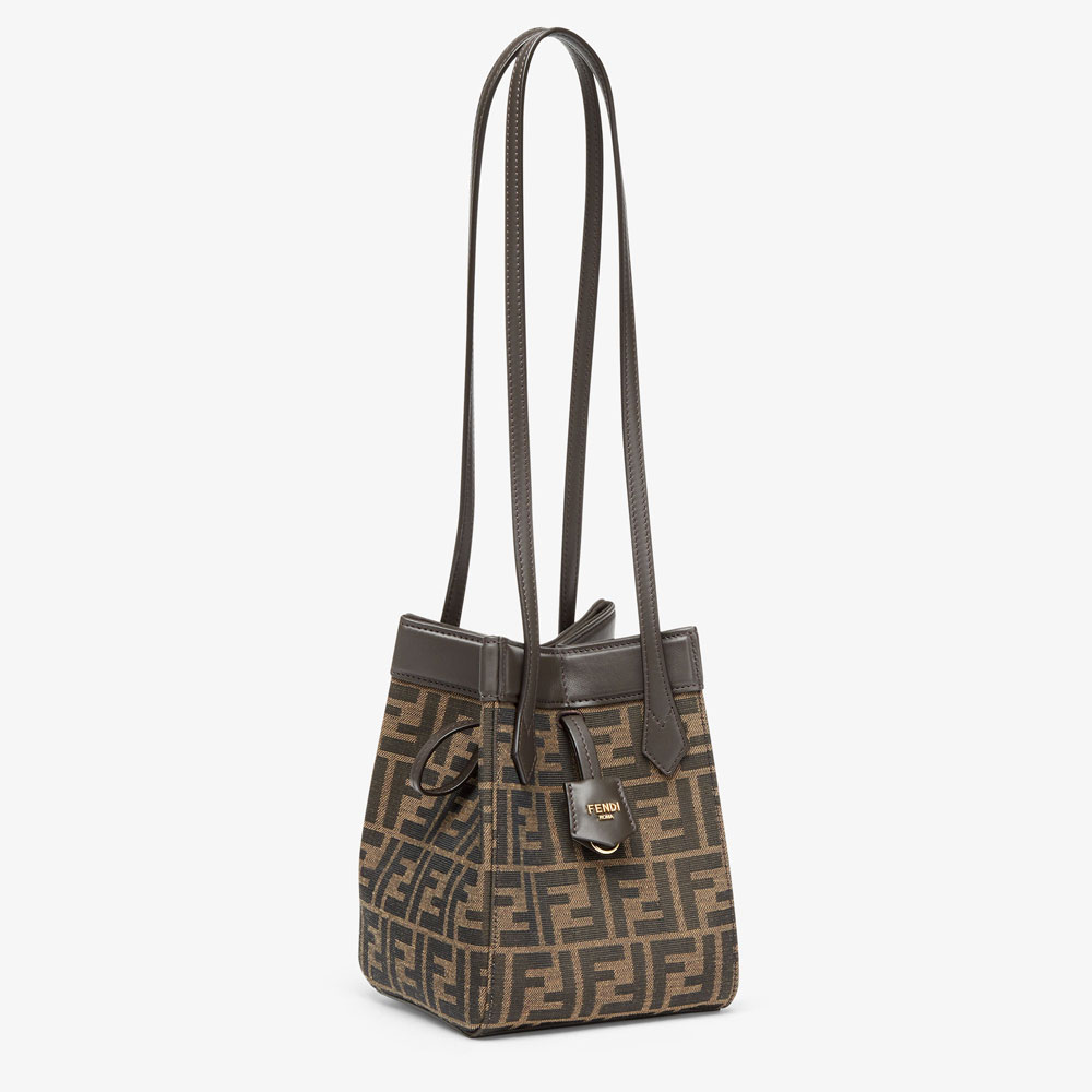 Fendi Origami Brown FF jacquard fabric mini bag 8BS083AFPMF1GL7: Image 2