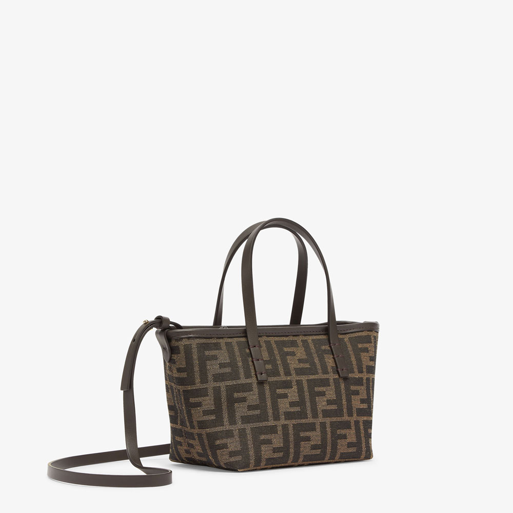 Fendi Roll Mini Brown FF jacquard mini bag 8BS096AFPMF1GL7: Image 2