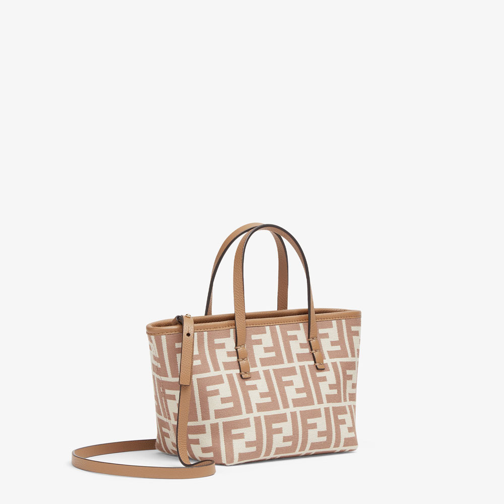 Fendi Roll Mini FF beige jacquard mini bag 8BS096AOVJF1PIQ: Image 2