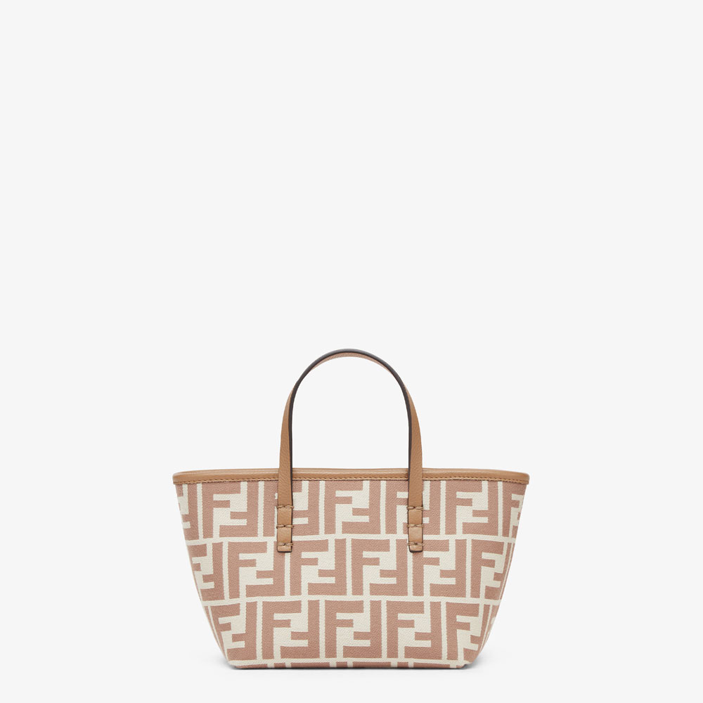 Fendi Roll Mini FF beige jacquard mini bag 8BS096AOVJF1PIQ: Image 3