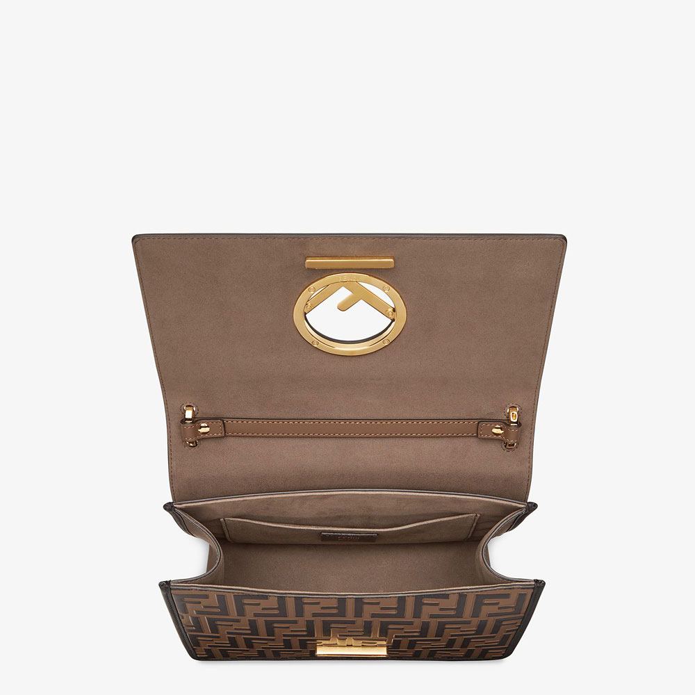 Fendi Kan I F Brown Leather Bag 8BT284 A651 F13VK: Image 4