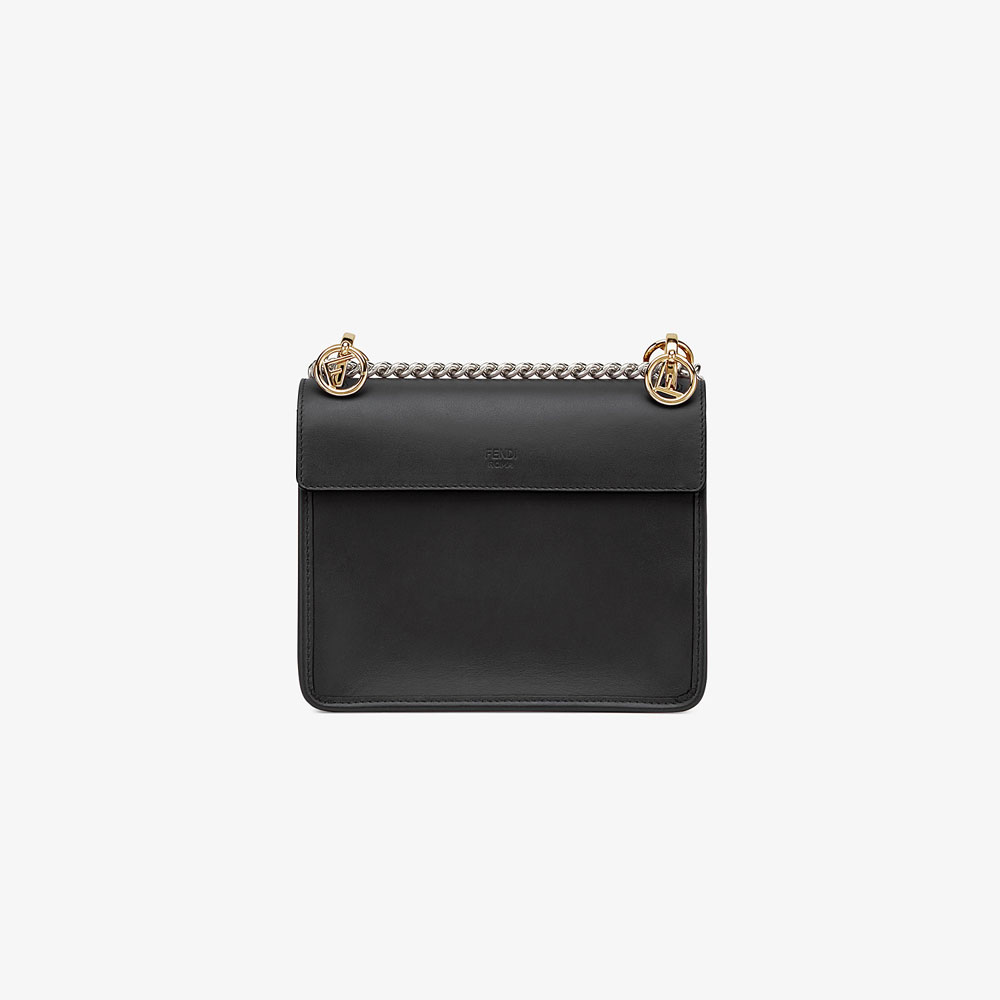 Fendi Kan I F Small Black leather mini bag 8BT286 A3QX F0GXN: Image 3