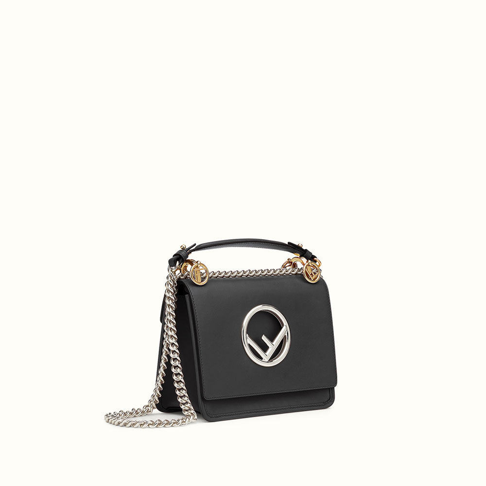 Fendi Kan I F Small Black leather Mini-bag 8BT2862IHF0GXN: Image 2