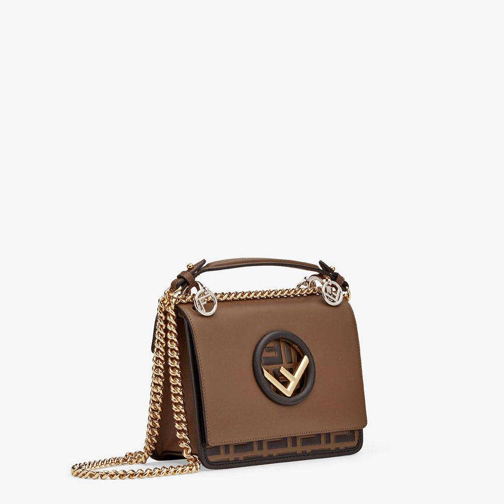 Fendi Kan I F Small Black Leather Mini Bag 8BT286 A651 F13VK: Image 2