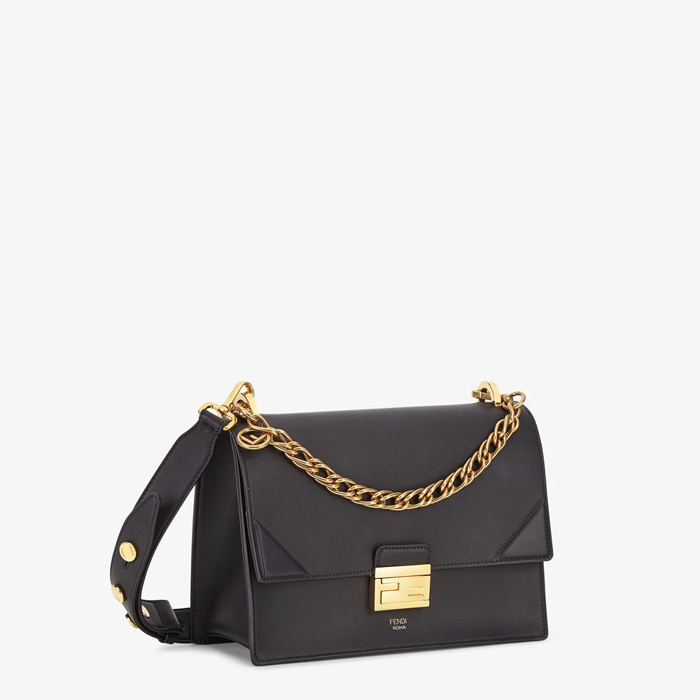 Fendi Kan U Black Leather Bag 8BT313 A5DY F15ZW: Image 2