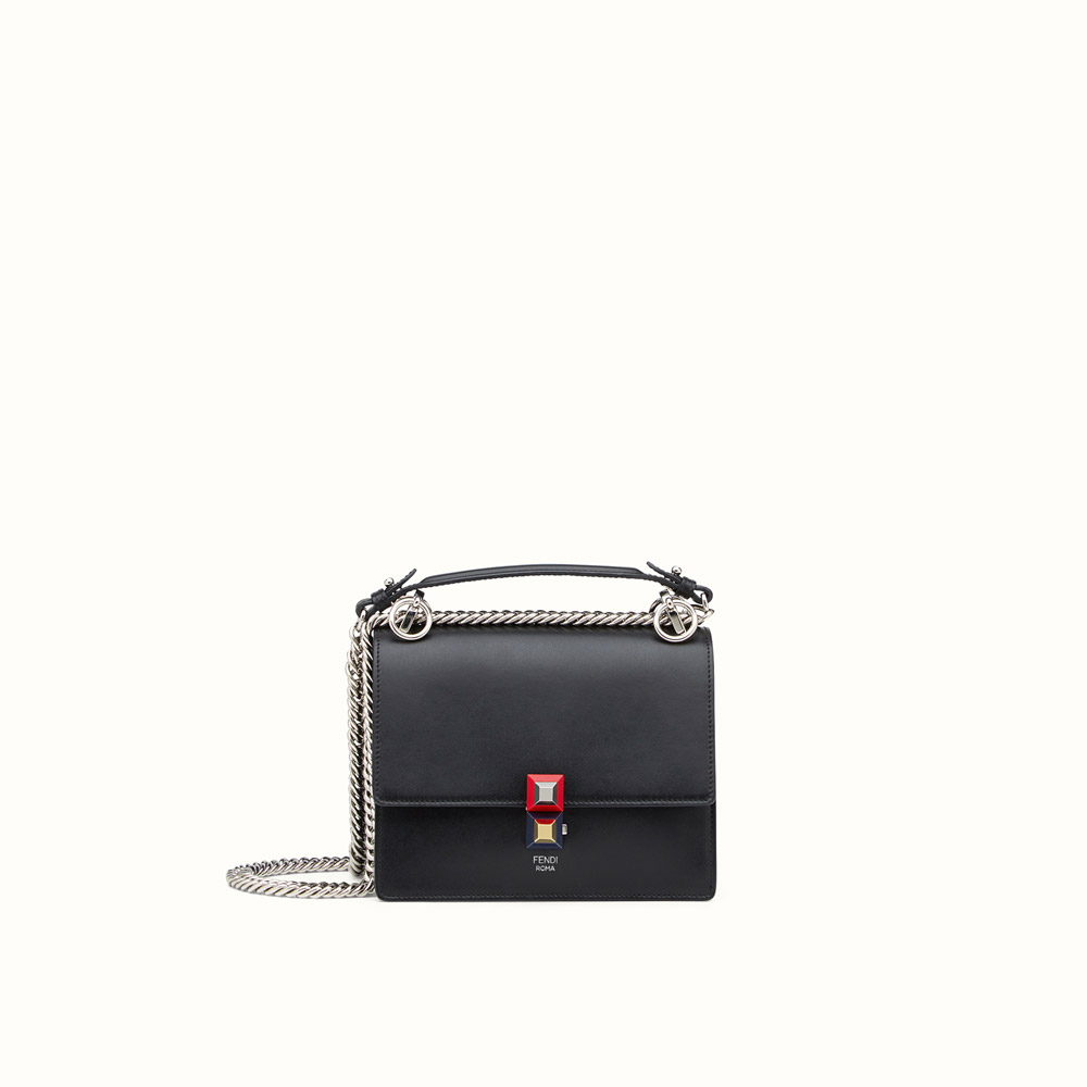 Fendi kan i small mini-bag in black leather 8M0381SR0F0JBX: Image 1