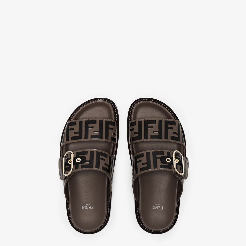 Fendi Signature Multicolour Leather Slides 8X6749 A5JX F1425: Image 2