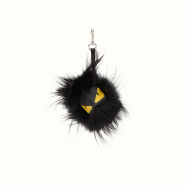 Fendi bag bug in black fur with yellow eyes 7AR386X4QF0WAD