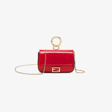 Fendi Nano Baguette Charm Red patent leather charm 7AR844 A5AU F19T8