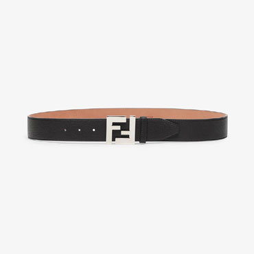 Fendi Black Romano Leather Belt 7C0403 SFR F0GXN