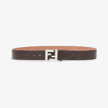 Fendi Brown Leather Belt With Single Loop 7C0403 SFR F16BT