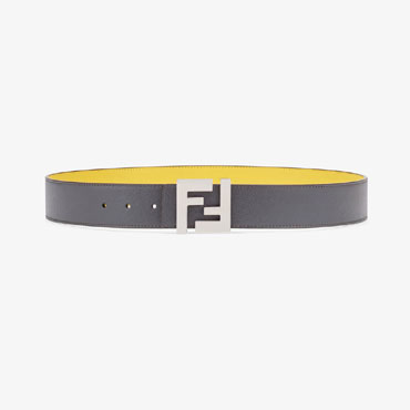 Fendi Grey Leather Belt 7C0424 A9ZH F082K