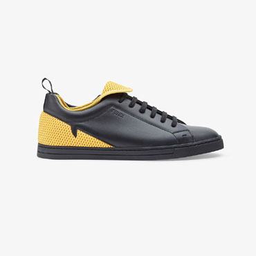 Fendi Sneakers Black Leather Low Tops 7E1287 A9SI F0DIE