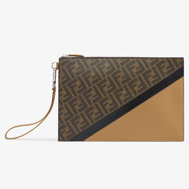 Fendi Diagonal Flat Pouch fabric bag 7N0110AJF8F1EGA