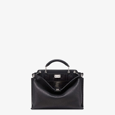 Fendi Peekaboo Essentially Black Leather Bag 7VA506 A91A F0GXN