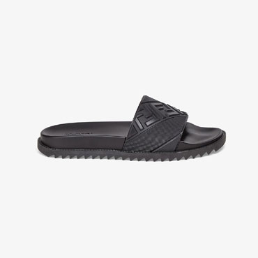 Fendi Slides Black Rubber Slides 7X1377 ABO2 F0QA1