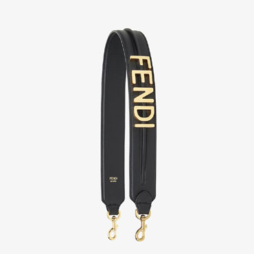 Fendi Strap You Black leather shoulder strap 8AV399AJSFF0KUR