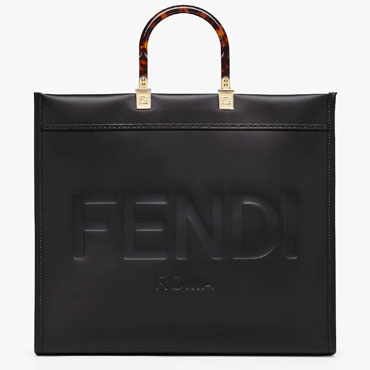 Fendi Sunshine Large Black leather shopper 8BH372ABVLF0KUR