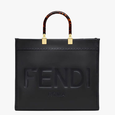 Fendi Sunshine Medium Black leather shopper 8BH386ABVLF0KUR